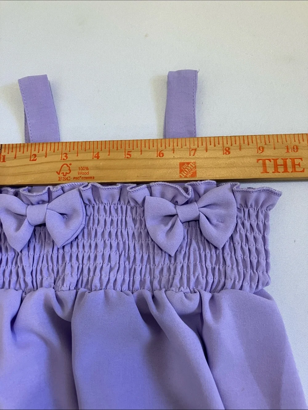Girls' Lavender Bow Smocked Sundress